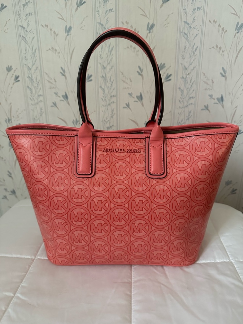 Michael Kors Coral Pink MK Logo Tote